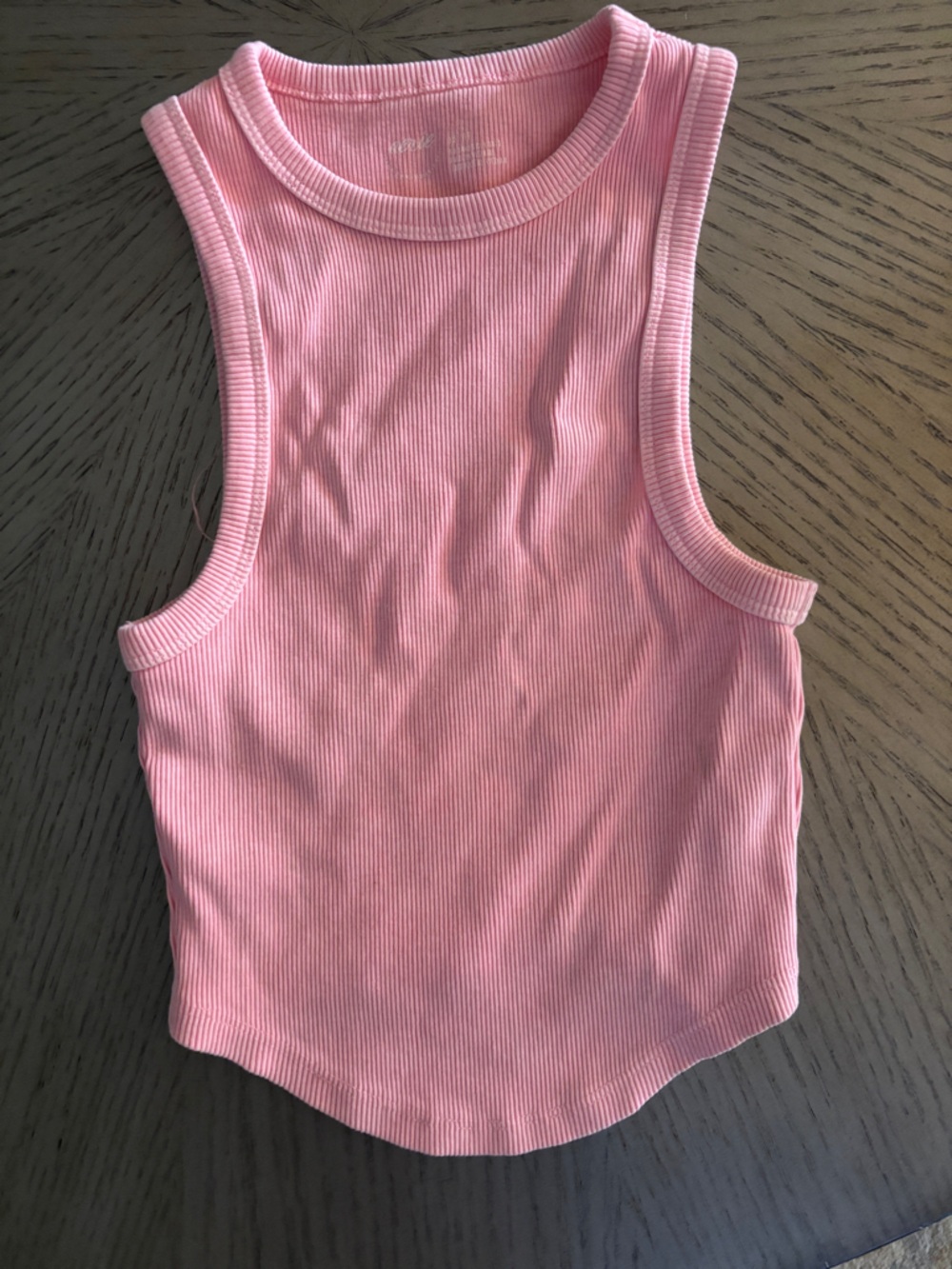 aerie Pink Ribbed Cropped Tank
